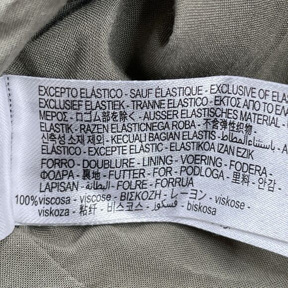 Zara Dress Womens Size Medium Embroidered Lined Khaki Green Long Sleeve Mini - Picture 11 of 11